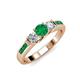 2 - Jamille Emerald and Diamond Three Stone with Side Emerald Ring 