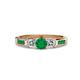 3 - Jamille Emerald and Diamond Three Stone with Side Emerald Ring 