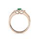 4 - Jamille Emerald and Diamond Three Stone with Side Emerald Ring 
