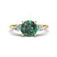 1 - Leah 2.72 ctw Created Alexandrite (8 mm) Hidden Halo accented Lab Grown Diamond Engagement Ring 