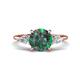 1 - Leah 2.72 ctw Created Alexandrite (8 mm) Hidden Halo accented Lab Grown Diamond Engagement Ring 