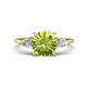 1 - Leah 2.27 ctw Peridot (8 mm) Hidden Halo accented Lab Grown Diamond Engagement Ring 