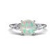1 - Leah 1.87 ctw Opal (8 mm) Hidden Halo accented Lab Grown Diamond Engagement Ring 