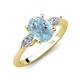 3 - Leah 2.68 ctw Aquamarine Oval Shape (9x7 mm) Hidden Halo accented Lab Grown Diamond Engagement Ring 