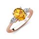 3 - Leah 2.63 ctw Citrine Oval Shape (9x7 mm) Hidden Halo accented Lab Grown Diamond Engagement Ring 