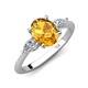 3 - Leah 2.63 ctw Citrine Oval Shape (9x7 mm) Hidden Halo accented Lab Grown Diamond Engagement Ring 
