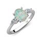 3 - Leah 2.25 ctw Opal Oval Shape (9x7 mm) Hidden Halo accented Lab Grown Diamond Engagement Ring 