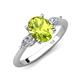 3 - Leah 2.93 ctw Peridot Oval Shape (9x7 mm) Hidden Halo accented Lab Grown Diamond Engagement Ring 