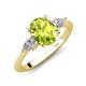 3 - Leah 2.93 ctw Peridot Oval Shape (9x7 mm) Hidden Halo accented Lab Grown Diamond Engagement Ring 