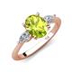 3 - Leah 2.93 ctw Peridot Oval Shape (9x7 mm) Hidden Halo accented Lab Grown Diamond Engagement Ring 