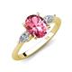 3 - Leah 2.58 ctw Pink Tourmaline Oval Shape (9x7 mm) Hidden Halo accented Lab Grown Diamond Engagement Ring 