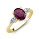 3 - Leah 3.23 ctw Rhodolite Garnet Oval Shape (9x7 mm) Hidden Halo accented Lab Grown Diamond Engagement Ring 