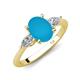 3 - Leah 2.43 ctw Turquoise Oval Shape (9x7 mm) Hidden Halo accented Lab Grown Diamond Engagement Ring 