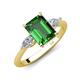 3 - Leah 2.83 ctw Created Emerald Emerald Shape (9x7 mm) Hidden Halo accented Lab Grown Diamond Engagement Ring 