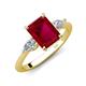 3 - Leah 3.63 ctw Created Ruby Emerald Shape (9x7 mm) Hidden Halo accented Lab Grown Diamond Engagement Ring 