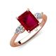 3 - Leah 3.63 ctw Created Ruby Emerald Shape (9x7 mm) Hidden Halo accented Lab Grown Diamond Engagement Ring 
