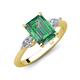 3 - Leah 3.89 ctw Created Alexandrite Emerald Shape (9x7 mm) Hidden Halo accented Lab Grown Diamond Engagement Ring 