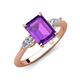 3 - Leah 2.93 ctw Amethyst Emerald Shape (9x7 mm) Hidden Halo accented Lab Grown Diamond Engagement Ring 