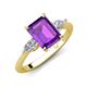 3 - Leah 2.93 ctw Amethyst Emerald Shape (9x7 mm) Hidden Halo accented Lab Grown Diamond Engagement Ring 