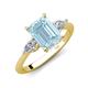 3 - Leah 2.93 ctw Aquamarine Emerald Shape (9x7 mm) Hidden Halo accented Lab Grown Diamond Engagement Ring 