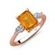3 - Leah 2.93 ctw Citrine Emerald Shape (9x7 mm) Hidden Halo accented Lab Grown Diamond Engagement Ring 