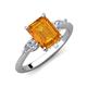 3 - Leah 2.93 ctw Citrine Emerald Shape (9x7 mm) Hidden Halo accented Lab Grown Diamond Engagement Ring 