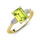 3 - Leah 3.38 ctw Peridot Emerald Shape (9x7 mm) Hidden Halo accented Lab Grown Diamond Engagement Ring 