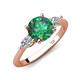 4 - Leah 2.72 ctw Created Alexandrite (8 mm) Hidden Halo accented Lab Grown Diamond Engagement Ring 