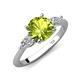 4 - Leah 2.27 ctw Peridot (8 mm) Hidden Halo accented Lab Grown Diamond Engagement Ring 
