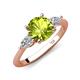 4 - Leah 2.27 ctw Peridot (8 mm) Hidden Halo accented Lab Grown Diamond Engagement Ring 