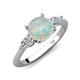 4 - Leah 1.87 ctw Opal (8 mm) Hidden Halo accented Lab Grown Diamond Engagement Ring 