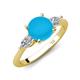 4 - Leah 1.87 ctw Turquoise (8 mm) Hidden Halo accented Lab Grown Diamond Engagement Ring 