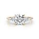 1 - Leah Semi Mount Hidden Halo accented 0.44 ctw Lab Grown Diamond Pear and Round shape Women Engagement Ring 