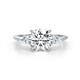 1 - Leah Semi Mount Hidden Halo accented 0.44 ctw Lab Grown Diamond Pear and Round shape Women Engagement Ring 