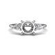 2 - Leah Semi Mount Hidden Halo accented 0.44 ctw Lab Grown Diamond Pear and Round shape Women Engagement Ring 
