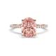 1 - Aisha 1.98 ctw Morganite Oval Shape (9x7 mm) Hidden Halo accented Side Lab Grown Diamond Engagement Ring 