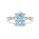 1 - Aisha 2.12 ctw Aquamarine Oval Shape (9x7 mm) Hidden Halo accented Side Lab Grown Diamond Engagement Ring 