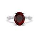 1 - Aisha 2.57 ctw Red Garnet Oval Shape (9x7 mm) Hidden Halo accented Side Lab Grown Diamond Engagement Ring 
