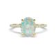 1 - Aisha 1.69 ctw Opal Oval Shape (9x7 mm) Hidden Halo accented Side Lab Grown Diamond Engagement Ring 