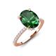 3 - Aisha 2.07 ctw Created Emerald Oval Shape (9x7 mm) Hidden Halo accented Side Lab Grown Diamond Engagement Ring 