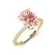 3 - Aisha 1.98 ctw Morganite Oval Shape (9x7 mm) Hidden Halo accented Side Lab Grown Diamond Engagement Ring 