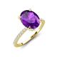 3 - Aisha 2.07 ctw Amethyst Oval Shape (9x7 mm) Hidden Halo accented Side Lab Grown Diamond Engagement Ring 