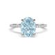 1 - Aisha 2.12 ctw Aquamarine Oval Shape (9x7 mm) Hidden Halo accented Side Lab Grown Diamond Engagement Ring 