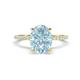 1 - Aisha 2.12 ctw Aquamarine Oval Shape (9x7 mm) Hidden Halo accented Side Lab Grown Diamond Engagement Ring 