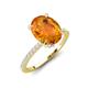 3 - Aisha 2.07 ctw Citrine Oval Shape (9x7 mm) Hidden Halo accented Side Lab Grown Diamond Engagement Ring 