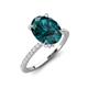 3 - Aisha 2.77 ctw London Blue Topaz Oval Shape (9x7 mm) Hidden Halo accented Side Lab Grown Diamond Engagement Ring 