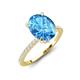 3 - Aisha 2.77 ctw Blue Topaz Oval Shape (9x7 mm) Hidden Halo accented Side Lab Grown Diamond Engagement Ring 