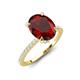 3 - Aisha 2.57 ctw Red Garnet Oval Shape (9x7 mm) Hidden Halo accented Side Lab Grown Diamond Engagement Ring 