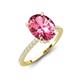 3 - Aisha 2.47 ctw Pink Tourmaline Oval Shape (9x7 mm) Hidden Halo accented Side Lab Grown Diamond Engagement Ring 