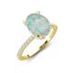 3 - Aisha 1.69 ctw Opal Oval Shape (9x7 mm) Hidden Halo accented Side Lab Grown Diamond Engagement Ring 